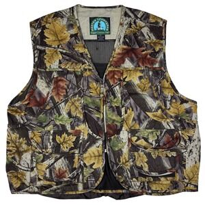 Master Sportsman Hunting Vest Leaf Camo Mesh Back Utility Men 2XL Outdoor Pocket